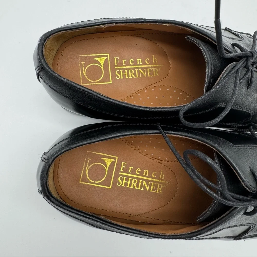 French Shriner Fargo Black Leather Oxford Size 10.5 M